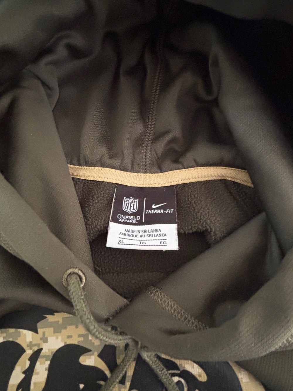 Nike Men’s Olive Green Chicago Bears Salute to Service Hoodie XL - Picture 5 of 6